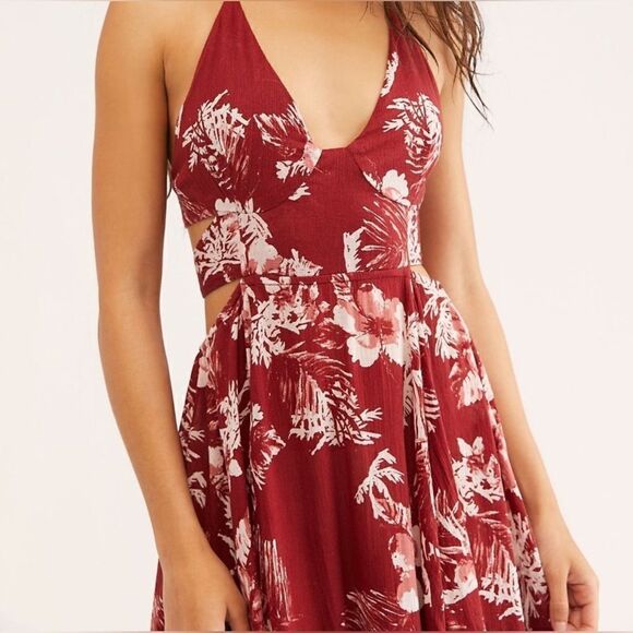 NEW Free People Lille Printed Tie-Back Maxi Dress - Picture 3 of 7